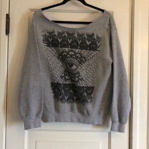 Gray scoop neck sweater